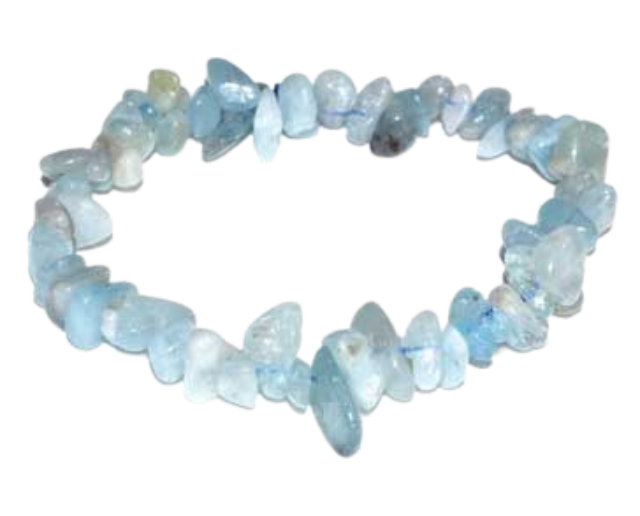 Aquamarine chip bracelet
