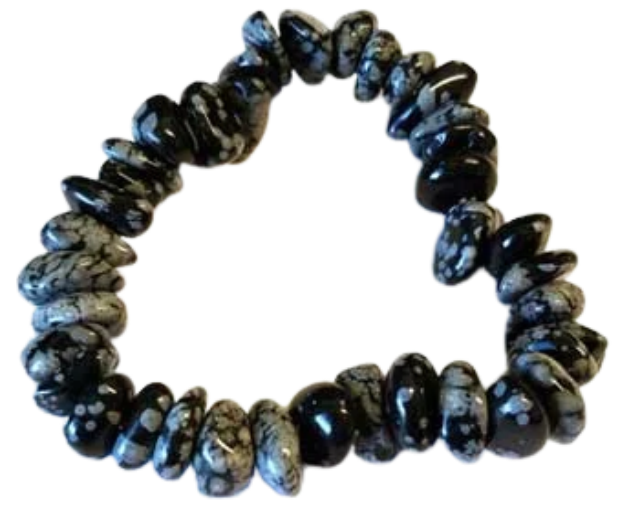 Snowflake Obsidian Gemstone Bracelet Stretch