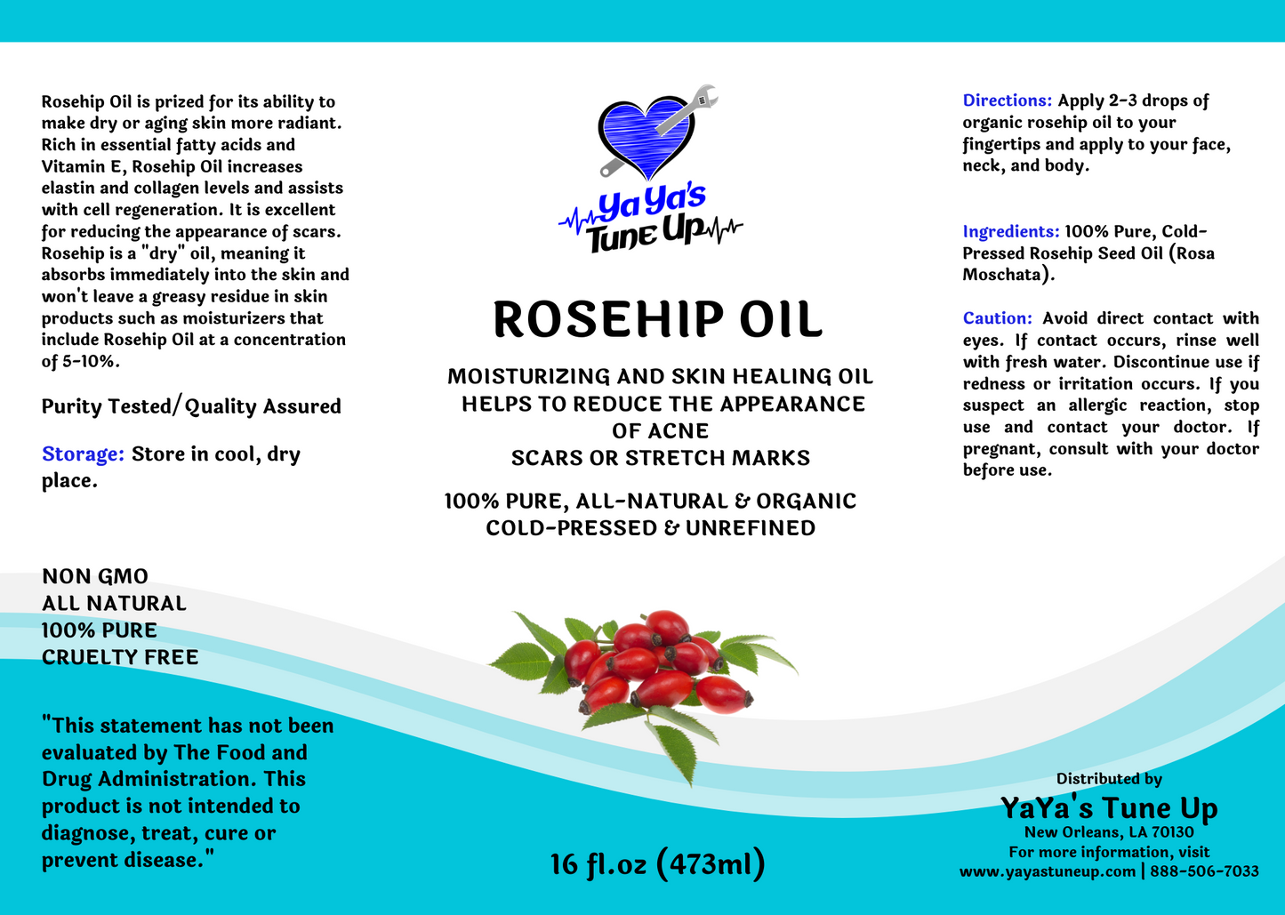 Rosehip Oil (Carrier) - 16oz