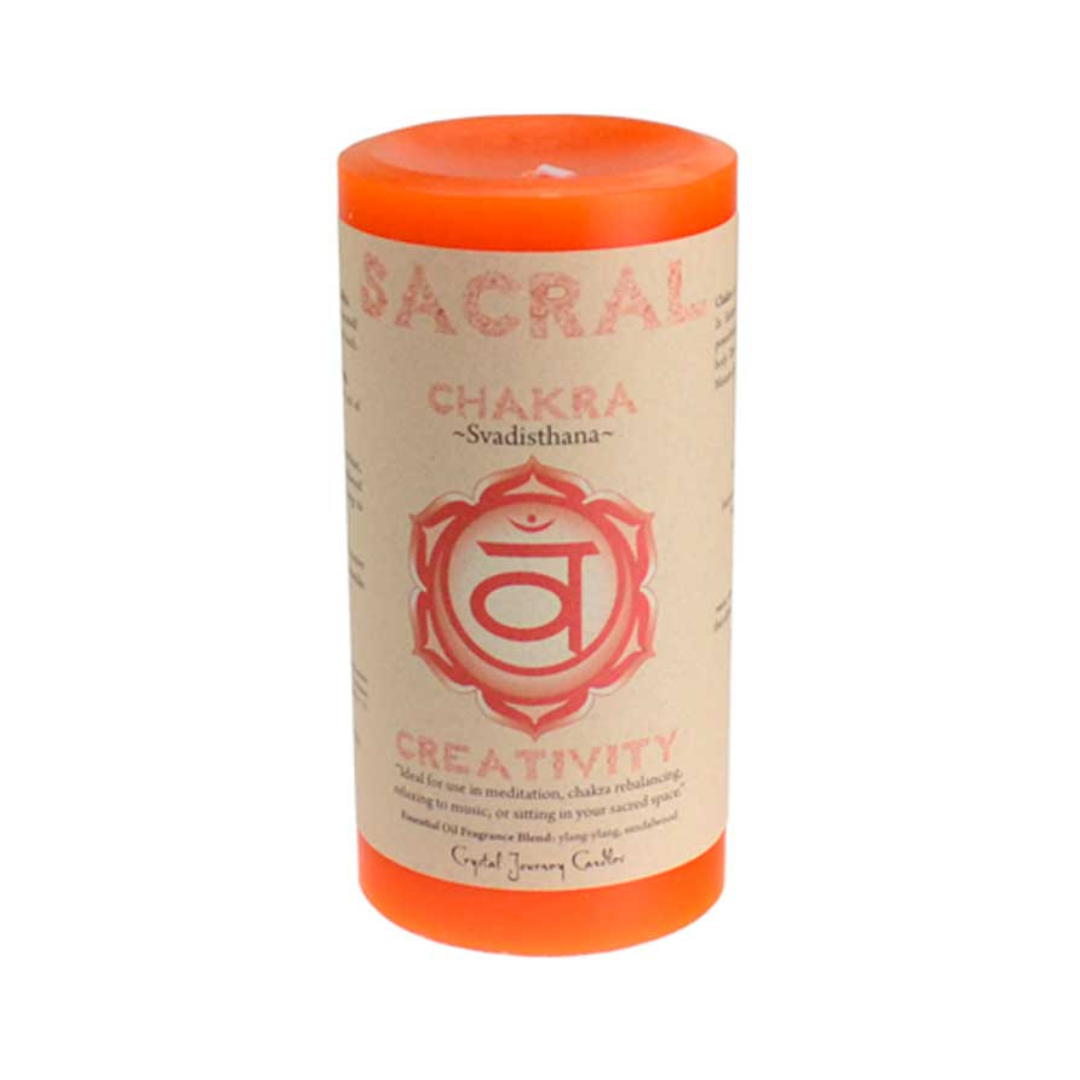 Sacral Chakra Pillar Candle 3" x 6"