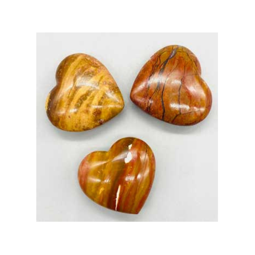 2" Petrified Wood, Red Heart