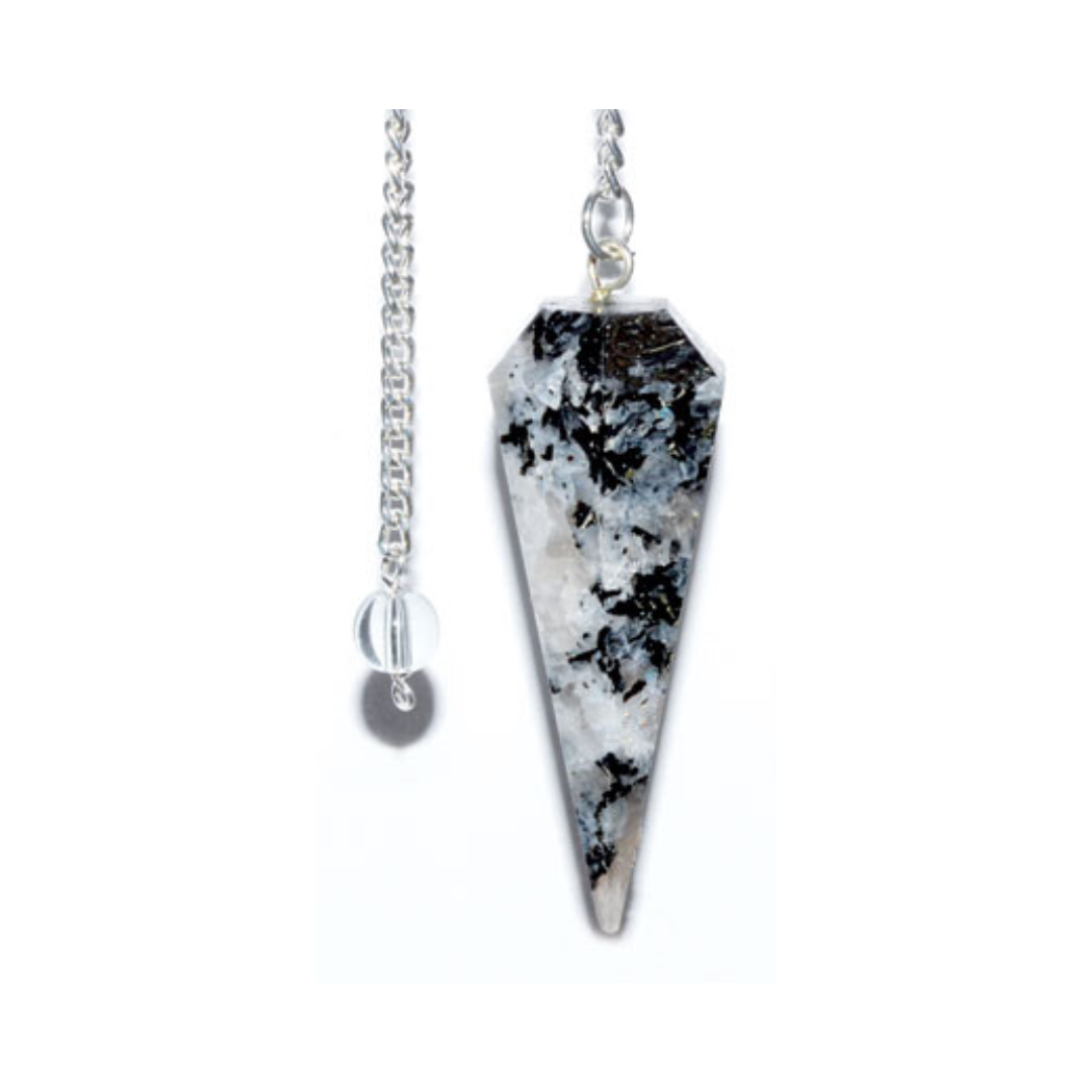 6-sided Rainbow Moonstone Pendulum
