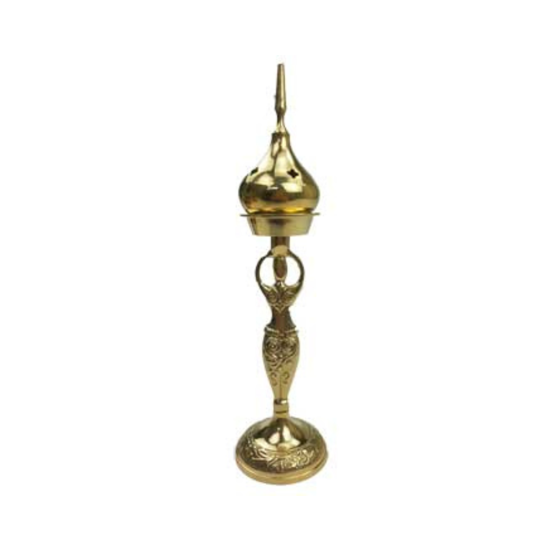 Goddess Brass Incense Burner, 9"