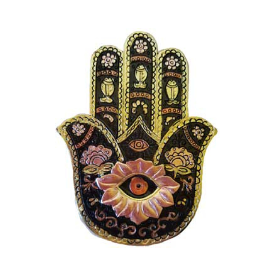 Gold & Black Hamsa Incense Burner