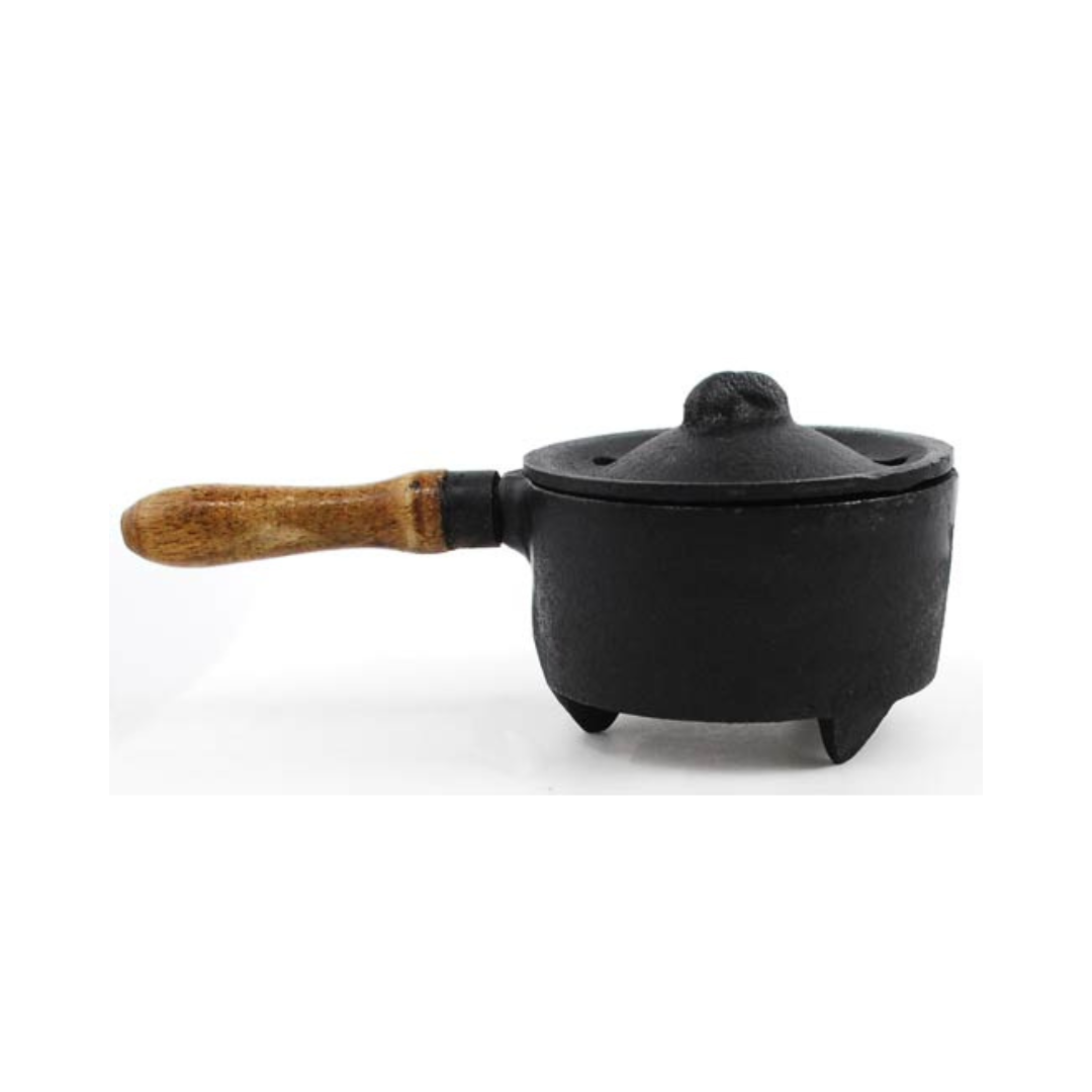 Cast Iron Burner w/ Wooden Handle