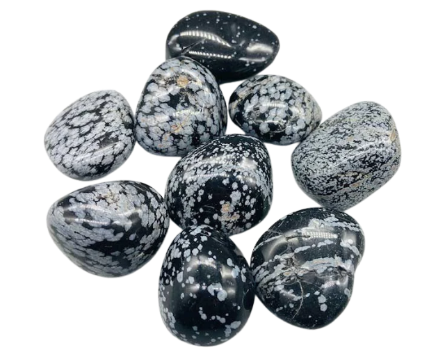 1 lb Snowfake Obsidian Tumbled Pebble Stones