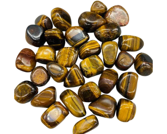 1 lb Tiger Eye, Yellow  Tumbled Stones