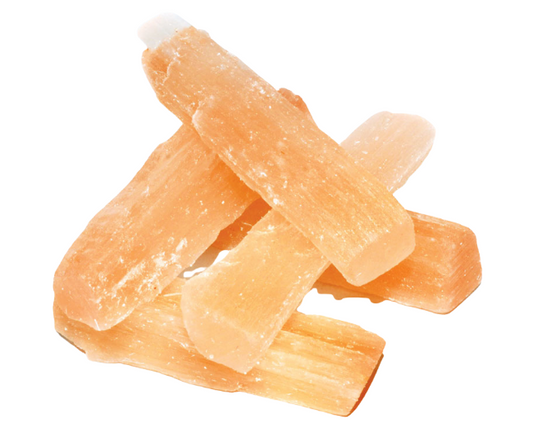 3" Orange Selenite mini sticks 5 pk