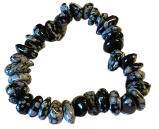 Snowflake Obsidian Gemstone Bracelet Stretch