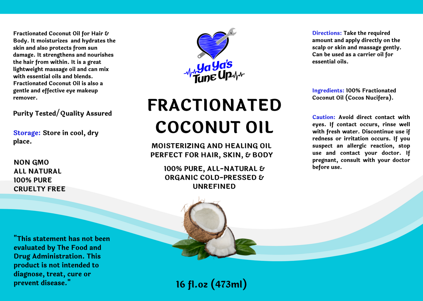 Fractionated Coconut Oil | MTC (Carrier) - 16oz