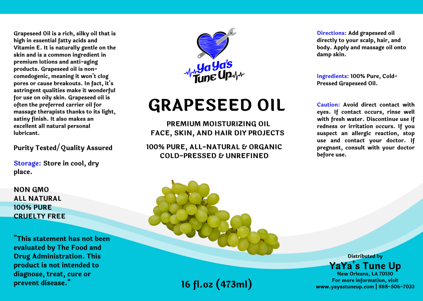 Grapeseed Oil (Carrier) - 16oz