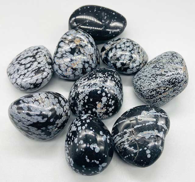 1 lb Snowfake Obsidian Tumbled Pebble Stones