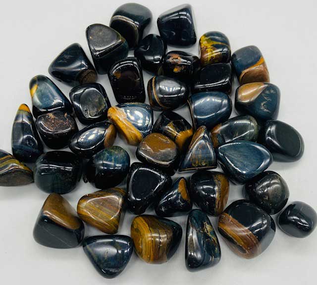 1 lb Tiger's Eye, Blue Tumbled Stones