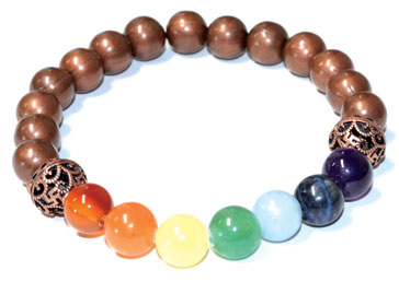 8mm 7 Chakra Copper Beads