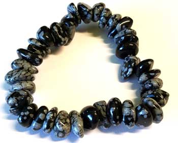 Snowflake Obsidian Gemstone Bracelet Stretch