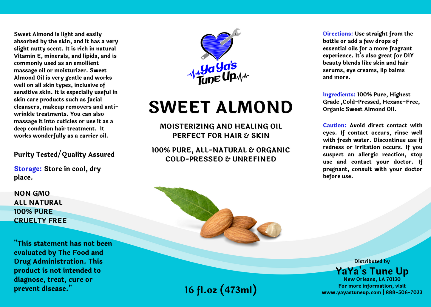 Sweet Almond Oil (Carrier) - 16oz