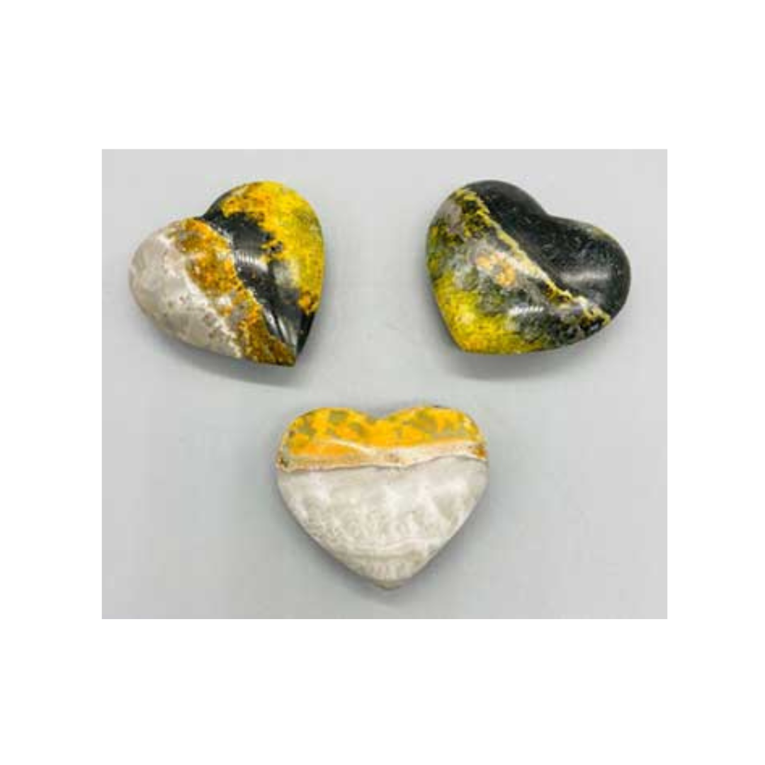 1 3/4" Jasper, Bumble Bee heart