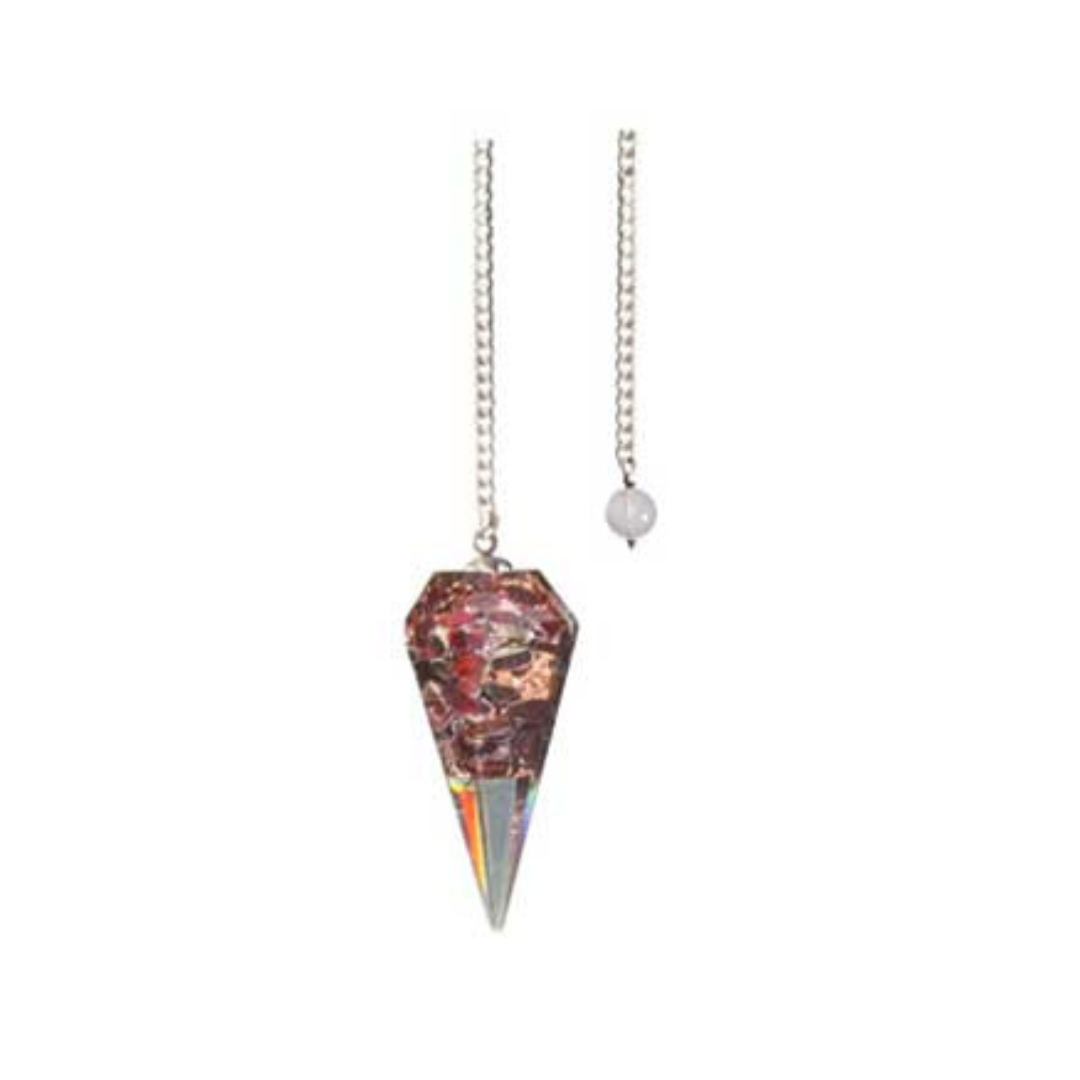 Garnet Orgone Pendulum  6-sided