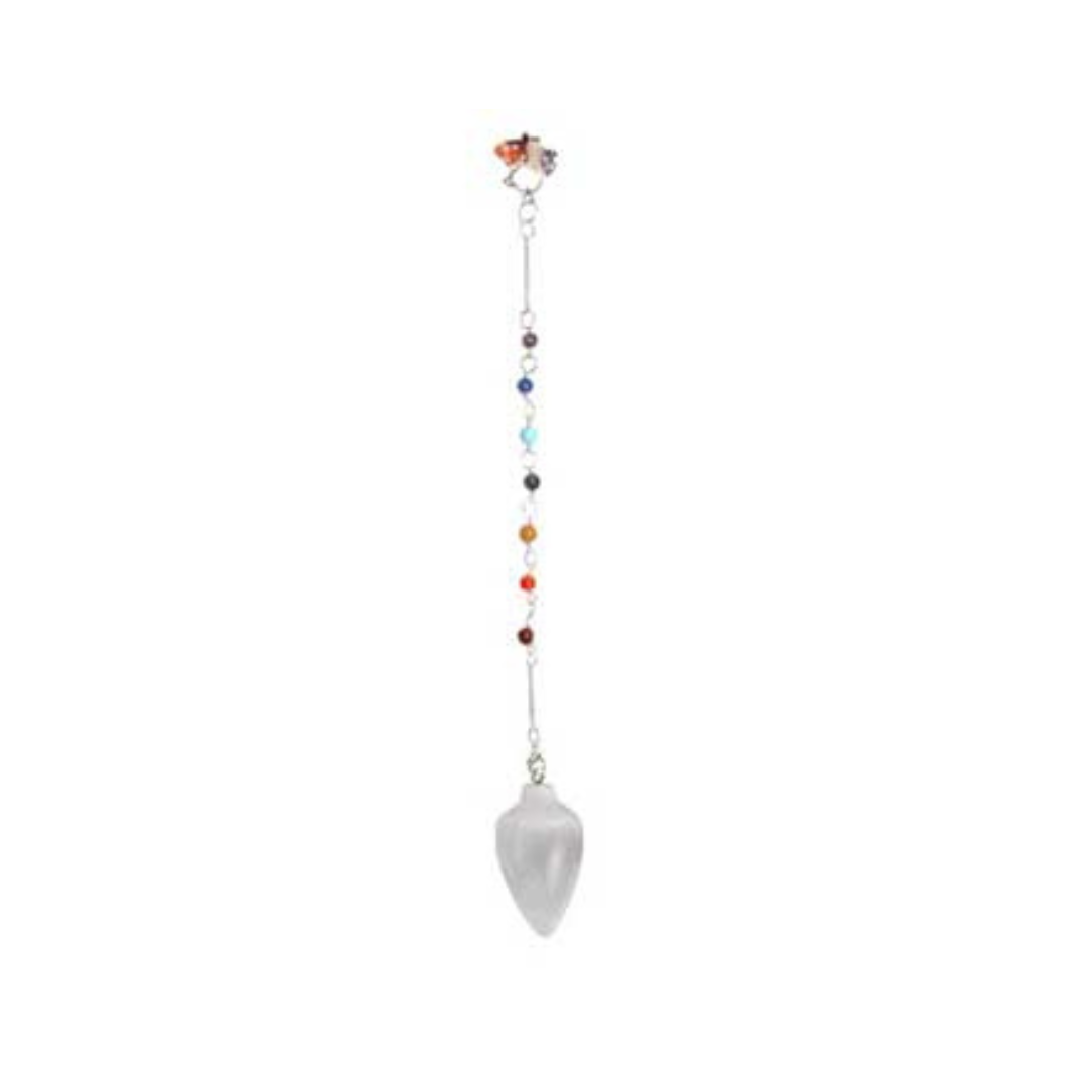 Selenite 7 Chakra Pendulum