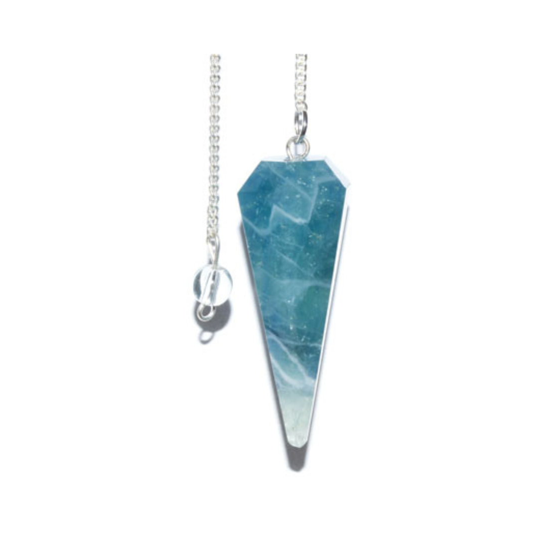 6-sided Green Fluorite Pendulum